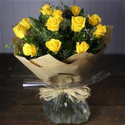 Yellow Rose Hand Tied
